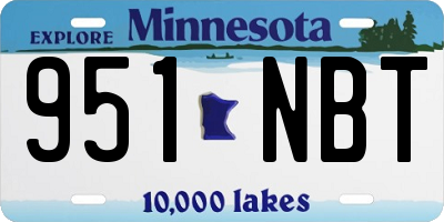 MN license plate 951NBT