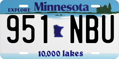 MN license plate 951NBU