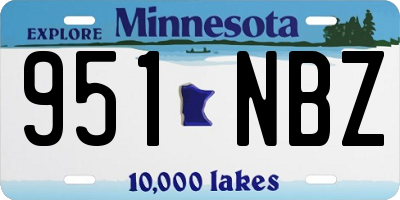 MN license plate 951NBZ