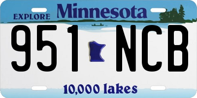 MN license plate 951NCB
