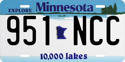 MN license plate 951NCC