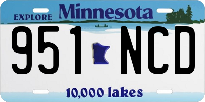 MN license plate 951NCD