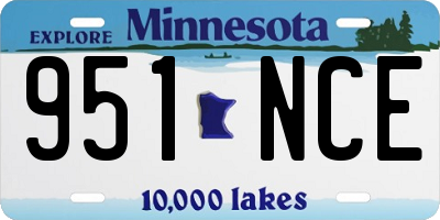MN license plate 951NCE