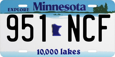 MN license plate 951NCF