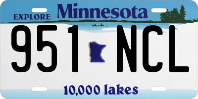 MN license plate 951NCL