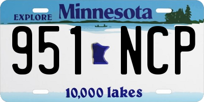 MN license plate 951NCP