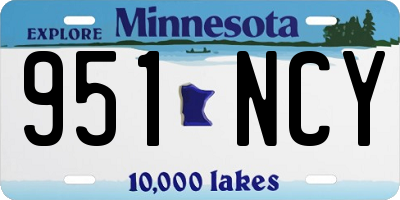 MN license plate 951NCY