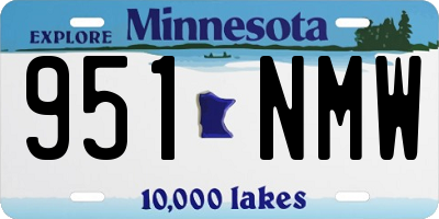MN license plate 951NMW