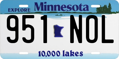 MN license plate 951NOL