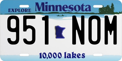 MN license plate 951NOM