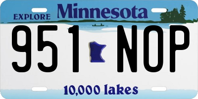 MN license plate 951NOP