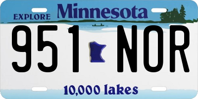 MN license plate 951NOR