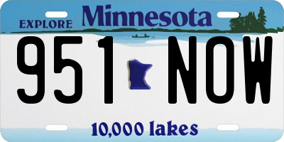 MN license plate 951NOW