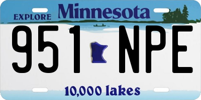 MN license plate 951NPE