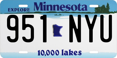 MN license plate 951NYU