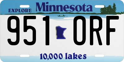 MN license plate 951ORF