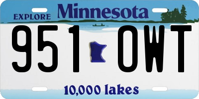MN license plate 951OWT