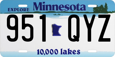MN license plate 951QYZ