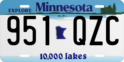 MN license plate 951QZC