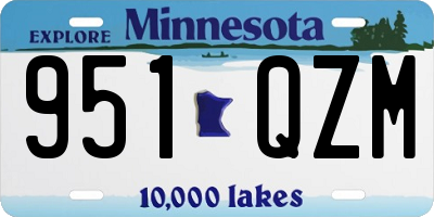 MN license plate 951QZM