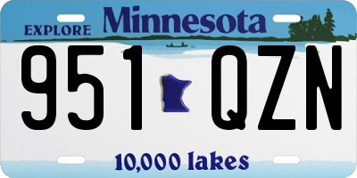 MN license plate 951QZN