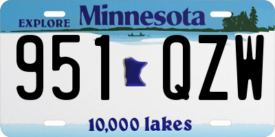 MN license plate 951QZW