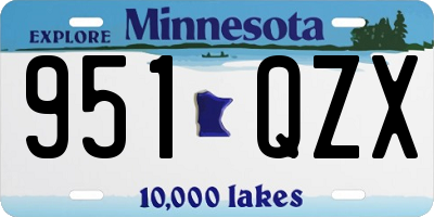 MN license plate 951QZX