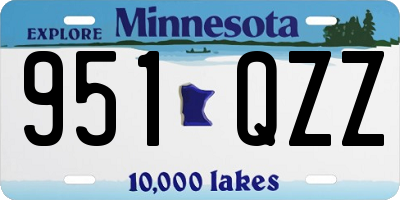 MN license plate 951QZZ