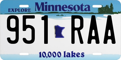 MN license plate 951RAA