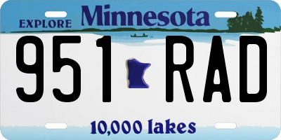 MN license plate 951RAD