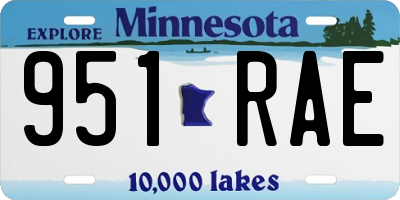 MN license plate 951RAE