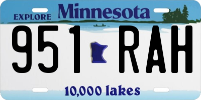 MN license plate 951RAH