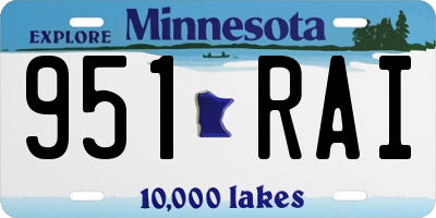 MN license plate 951RAI