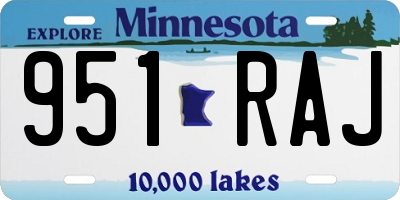 MN license plate 951RAJ