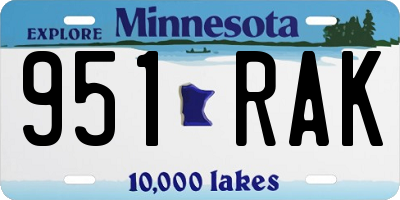MN license plate 951RAK