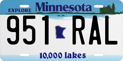 MN license plate 951RAL