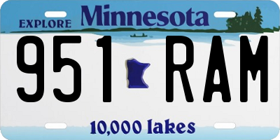 MN license plate 951RAM