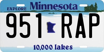 MN license plate 951RAP