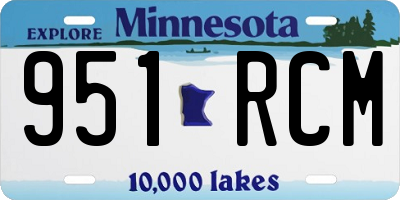 MN license plate 951RCM