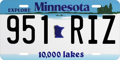 MN license plate 951RIZ