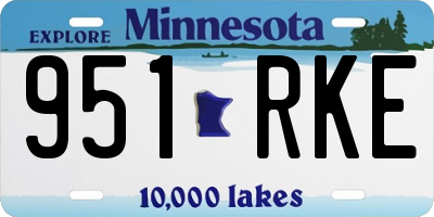 MN license plate 951RKE