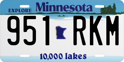 MN license plate 951RKM