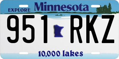 MN license plate 951RKZ