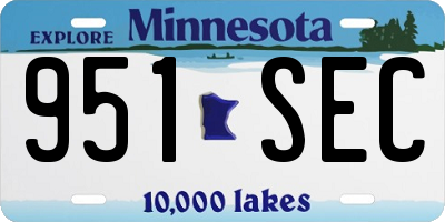 MN license plate 951SEC