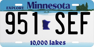 MN license plate 951SEF
