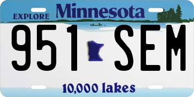 MN license plate 951SEM