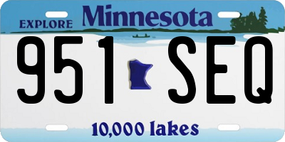 MN license plate 951SEQ
