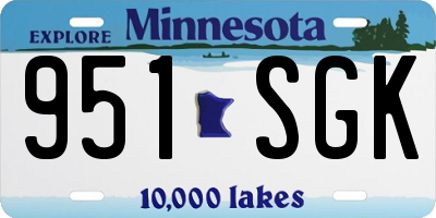MN license plate 951SGK