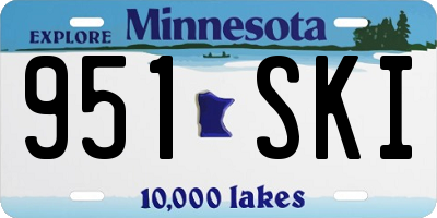 MN license plate 951SKI