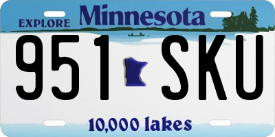 MN license plate 951SKU